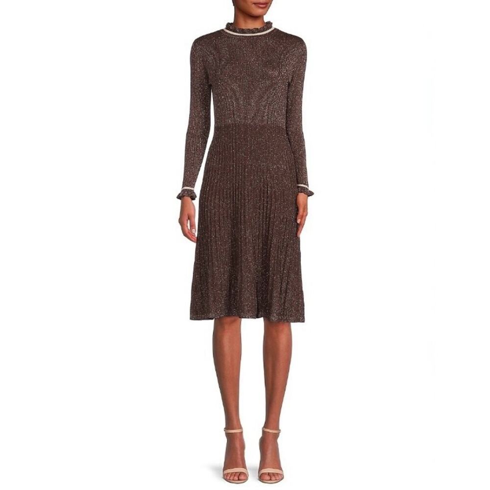 Nanette Lepore Metallic Tipped Sweater Dress size XL